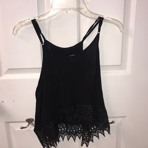 Cropped black tank